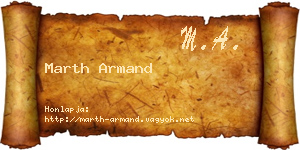 Marth Armand névjegykártya