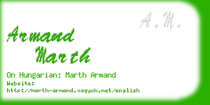 armand marth business card